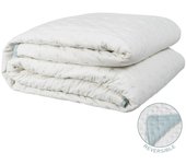 Colcha reversible crema-azul microfibra 270 x 280 cm