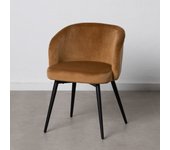 Silla terciopelo camel metal / tejido 57 x 56 x 76,50 cm