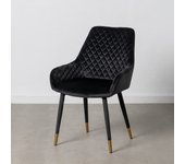 Silla terciopelo negro tejido-metal 56 x 57 x 86,50 cm