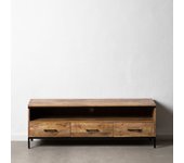 Mueble tv natural madera de mango salón 148 x 45 x 50 cm