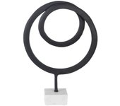 Figura negro aluminio/mármol decoración 34 x 10,50 x 47 cm