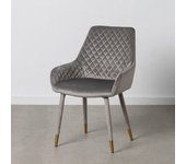 Silla terciopelo gris tejido-metal 56 x 57 x 86,50 cm
