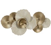 Mural pared oro-blanco metal decoración 91,40 x 6,40 x 49,50