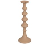 Portavelas beige aluminio decoración 13 x 13 x 39,50 cm