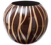 Jarrón zebra marrón-oro cerámica 27 x 27 x 23 cm