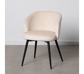 Silla terciopelo beige metal / tejido 57 x 56 x 76,50 cm