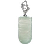 Botella decorativa verde-plata cristal 19 x 13 x 62 cm