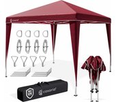 Carpa plegable de Jardín Rojo Vino 3x3m 100% Poliéster