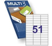 MULTI 3 4720 - Etiquetas adhesivas para impresión, inkjet laser y fotocopiadoras - Medida 70 x 16,9 mm, pack de 100 hojas