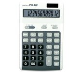 Milan calculadoras de 12 digitos - 3 teclas de memoria - calculo de margenes - raiz cuadrada - apagado automatico - color blanco y gris