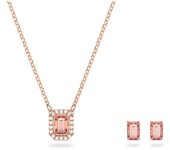 Swarovski Conjunto de Collar y Pendientes Millenia para Mujer, Baño Tono Oro Rosa, Cristales de Pavés, Colección Millenia de Swarovski