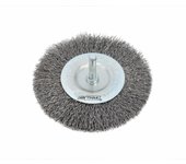 Awtools, Cepillo de disco con vástago 65 mm, herramienta de limpieza, ideal para eliminar óxido y pintura, vástago compatible con herramientas eléctricas, para trabajos profesionales, color metálico.
