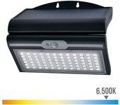 Aplique solar 6w 430lm 6.500k con sensor color negro edm