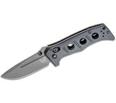 Benchmade STE-273GY-1 Navaja Táctica Mini Adamas con hoja de Acero CPM-CruWear súper fuerte (63-65 HRC), de 19,35 cm con mango G10 color negro, clip incluído
