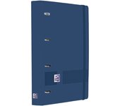 Oxford europeanbinder live & go a4+ carpeta tamaño a4+ con recambio de 100 hojas cuadricula 5x5mm - tapa de plastico polyfoam - cierre con goma - color azul marino