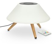 Ksix Cargador inalámbrico lámpara Omni 10W, Tecnología Qi, Altavoz Bluetooth, 7 colores, Control Remoto