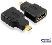 Nanocable 10.15.1206 cambiador de género para cable HDMI Micro HDMI Negro