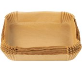 MasterPro Foodies - Papel de hornear para freidora de aire - Sin BPA - Juego de 100 Piezas - Moldes Cuadrados de Papel de 26cm para freidora de aire con cesta de 3-4,5L - Sin blanquear