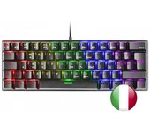 Mars Gaming MK60, Teclado Gaming Mecánico 60% Ultraligero con Switch Marrón, Iluminación Rainbow RGB, Teclas Doble Inyección, Anti-Ghosting y Modo Juego, Multiplataforma, Idioma Italiano, Negro