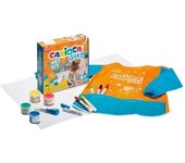 Carioca baby art set pack de juegos con 12 productos para bebes - 1 hoja de papel, 1 delantal impermeable, 1 cepillo baby 2+, 4 pinturas de dedos 2+, 6 marcadores baby valorous 2+ - colores surtidos