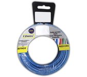 Enrollacables de Instalación eléctrica marca EDM, CARRETE CABLECILLO FLEXIBLE 6MM. 10MTS. LIBRE-HALOGENOS, Azul