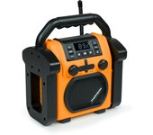 Thomson WKR60BT - Radio de Obra con Bluetooth, Radio FM PLL, AUX-IN, Toma Auricular, USB Reproductor, 30W Musicales, IPX54, alimentación 230V Cable ó 4 Pilas LR14 (no Incluidas)