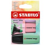 Stabilo boss mini pastel pack de 3 marcadores fluorescentes - trazo entre 2 y 5mm - tinta con base de agua - antisecado - colores verde, rosa y violeta