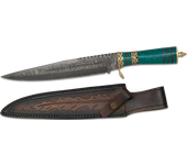 Cuchillo Damasco Funda Piel