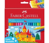 Faber-castell castle pack de 36 rotuladores - tinta con base de agua lavable - colores surtidos