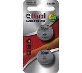 Elbat Pack de 2 Pilas Litio de Boton CR2032 3V Marca