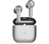 KSIX Meteor Auriculares inalámbricos, Llamadas HD, Cancelación de Ruido ENC, Estuche de Carga Metálico, True Wireless Stereo, 32h Autonomía, Asistentes de Voz, Resistente al Agua, Plata