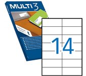 MULTI 3 10527 - Etiquetas adhesivas para impresión, inkjet laser y fotocopiadoras - Medida 105 x 42,4 mm, pack de 500 hojas