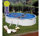 Gre KIT500ECOB piscina sobre suelo Piscina con anillo hinchable Ovalada 14550 L Azul, Blanco