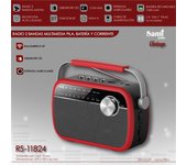 Radio sami ac/dc 2 bandas vintage bt/usb/micro