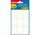 Apli minibolsa de 54 etiquetas rectangulares 22x32mm - 6 hojas por 9 etiquetas - adhesivo permanente - cantos romos - color blanco