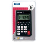 Milan calculadora de bolsillo 8 digitos - 3 teclas de memoria y raiz cuadrada - apagado automatico - incluye funda - color negro
