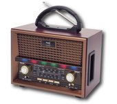 Radio sami ac/dc 4 bandas vintage bt/usb/microsd/recargable