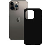 KSIX smart your tech Funda semirrígida para iPhone 14 Pro, Antideslizante, Interior Microfibra, Compatible Carga inalámbrica, Negro, Packaging Free