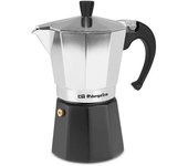 Orbegozo kfm 630 cafetera de aluminio - prepara 6 tazas de cafe en minutos - mango ergonomico para un manejo seguro - valvula de seguridad para tranquilidad