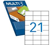 MULTI 3 4705 - Etiquetas adhesivas para impresión, inkjet laser y fotocopiadoras - Medida 70 x 42,4 mm, pack de 100 hojas