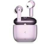 KSIX Meteor Auriculares inalámbricos, Llamadas HD, Cancelación de Ruido ENC, Estuche de Carga Metálico, True Wireless Stereo, 32h Autonomía, Asistentes de Voz, Resistente al Agua, Rosa