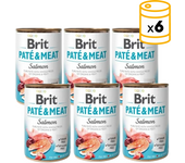 6 x 400 Gr Comida Húmeda Paté&Meat Salmon para Perros con Salmón Brit