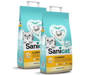 Arena para Gatos Sanicat Clumping Fragance Free Pack 2 x 8 L