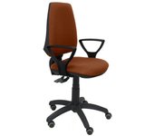 Piqueras y Crespo Elche S Bali Silla de Oficina Brazos Fijos Ruedas Parquet Marrón