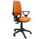 Piqueras y Crespo Elche S Bali Silla de Oficina Brazos Fijos Ruedas Parquet Naranja