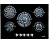 Cata L 7005 CI Placa de Gas 5 Zonas Cristal Negro