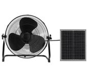 Iluminashop 309565 Ventilador de Suelo Solar 25W USB Negro