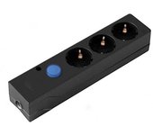 Simon Multifix Regleta sin Cable 3 Tomas con Interruptor Negra