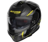 Nolan N80-8 Wanted N-Com Casco - Negro Gris Amarillo (S)