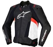 Alpinestars Missile V3 Chaqueta de cuero para moto - Negro Blanco Rojo (46)
